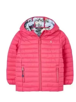 Joules Girls Kinnaird Padded Packable Jacket - Pink, Size 8 Years, Women