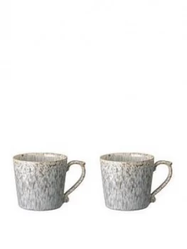 Denby Halo Grey Speckle Set Of 2 Heritage Mugs