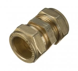 Wickes Brass Compression Straight Coupling - 8mm