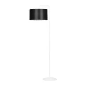 Trapo White Floor Lamp with Shade with Black Fabric Shades, 1x E27