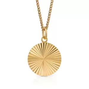 JG Signature Gold Plated Diamond Cut Round Disc Necklace