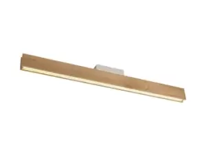 Linear Ceiling, 2 x 18W LED, 3000K, 1528lm, Medium Oak, Matt White