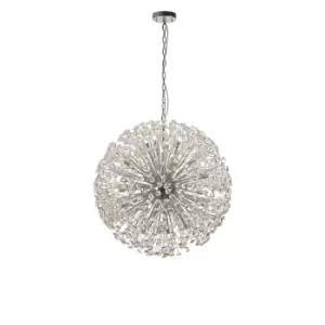 Salisbury Ceiling Pendant 80cm Sphere 24 Light G9 Polished Chrome, Crystal