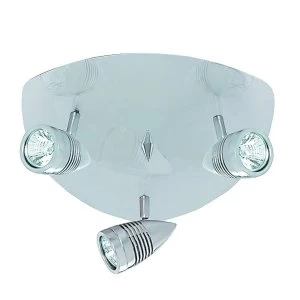 3 Light Adjustable Ceiling Spotlight Satin Silver, GU10