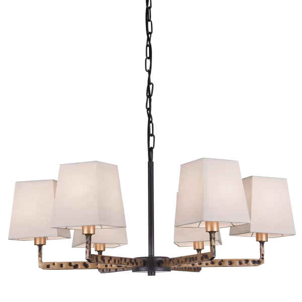 Stockholm 6 Light Multi Arm Pendant Ceiling Light Black, E14