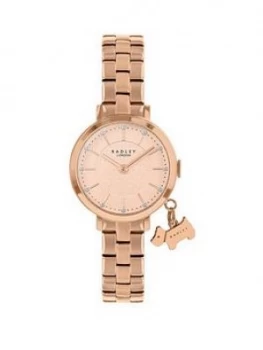 Radley Rose Gold Detail Glitter Dial Rose Gold Stainless Steel Bracelet Ladies Watch