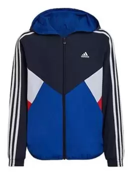 Adidas Junior Colourblock Windbreaker - Blue/Navy/White