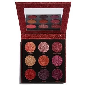 Revolution Pressed Glitter EyeshadowPalette Hot Pursuit