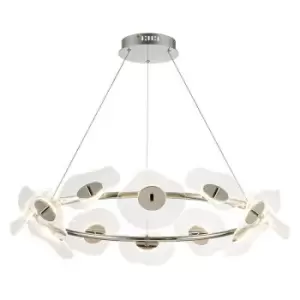 Luminosa Lighting - Luminosa Amsterdam Ring Ceiling Pendant, 12 Light 6W led, 4000K, 4600lm, Polished Chrome