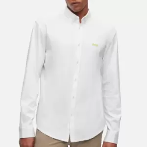 BOSS Green Mens BIADO_R Long Sleeved Shirt - White - S