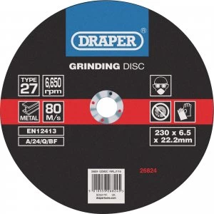 Draper Depressed Centre Grinding Disc 230mm 6mm 22mm