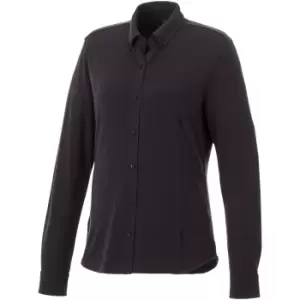 Elevate Womens/Ladies Bigelow Long Sleeve Pique Shirt (2XL) (Storm Grey)