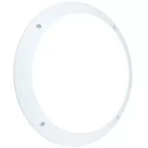 IP65 Outdoor Round Wall Ceiling Lamp Matt White Plain Bulkhead 12W Daylight LED