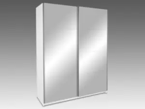 Harmony Dallas White High Gloss Mirrored Sliding Door Large Double Wardrobe Flat Packed