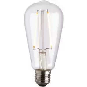 Loops - vintage pear LED Filament Light Bulb clear glass E27 Screw 2W Warm White Lamp