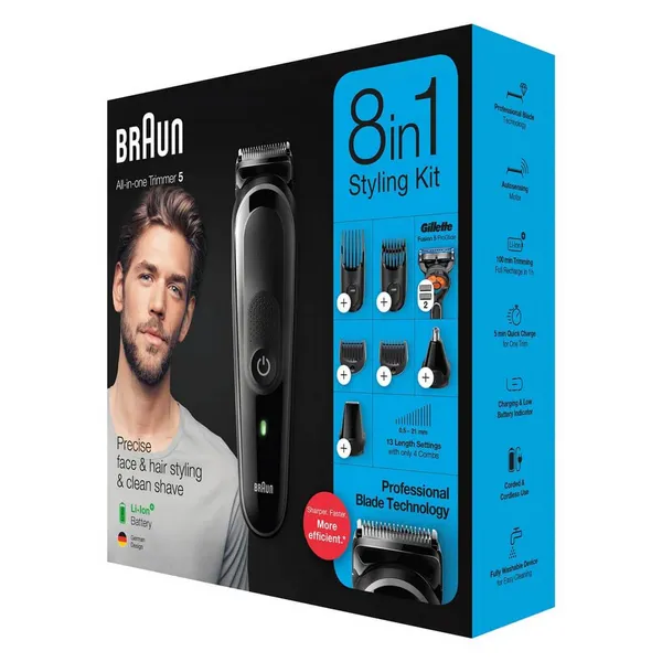 Braun 8-in-1 MGK5260 Men Beard, Face Trimmer Hair Clipper