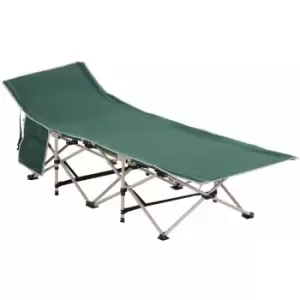 Single Portable Outdoor Military Sleeping Bed Camping Cot Green - Green - Outsunny