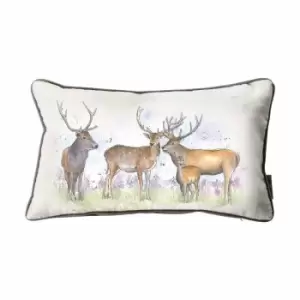 Crossland Grove Stags Watercolour Cushion Mink 300x500mm