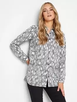 Long Tall Sally Grey Snake Print Shirt, Grey, Size 12, Women