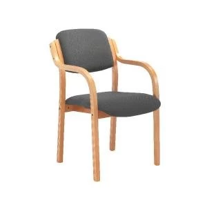 Jemini Charcoal Wood Frame Arm Chair KF78681