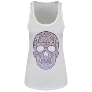 Grindstore Womens/Ladies Pictoric Skull Vest Top (M) (White)