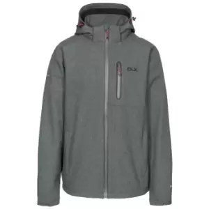 Trespass Mens Ferguson II Deluxe Touch Fastening Softshell Hooded Jacket (XS) (Dark Grey Marl)