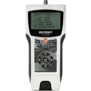 VOLTCRAFT CT-20TDR Cable tester Suitable for Shielded/unshielded cable, CAT3, CAT4, CAT5, CAT5E, CAT 6, Coax