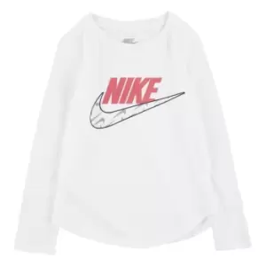 Nike Long Sleeve Futura Tee Infant Girls - White