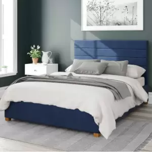 Kelly Plush Velvet Ottoman Bed Frame Navy