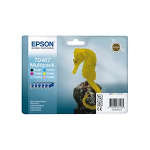 Epson T0487 Black And Tri Colour Ink Cartridge