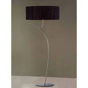 Eve 2-Light E27 Floor Lamp, Polished Chrome with Oval Black Shade