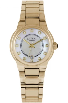 Womens Rotary LB02858-40-X Ladies Gold Tone Stainless Steel Bracelet Wr