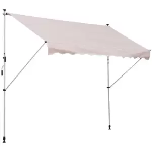 Outsunny 3x1.5M Manual Retractable Patio Awning Floor- To-ceiling Shade Beige