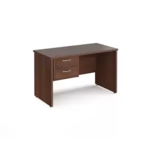 Office Desk Rectangular Desk 1200mm With Pedestal Walnut Top And Panel End Leg 600mm Depth Maestro 25