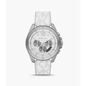 Michael Kors Mens Brecken Chronograph Gray And White Pvc Watch - Gray / White