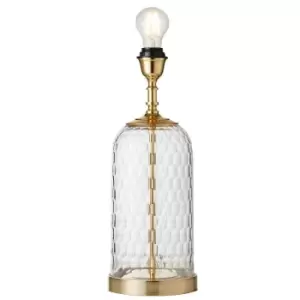 Geometric Glass Table Lamp Brass Trim BASE ONLY Modern Bedside Feature Light