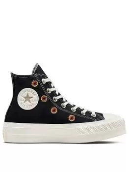 Converse Chuck Taylor Festival All Star Lift Hi Tops - Black, Size 5, Women