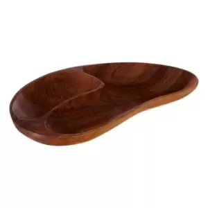 Interiors By Ph 2 Section Serving Dish, Acacia Wood