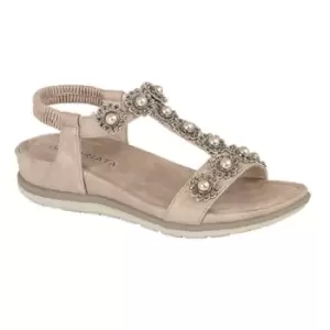 Cipriata Womens/Ladies Maida Jewelled Elastic Back Sandal (4 UK) (Rose Gold)