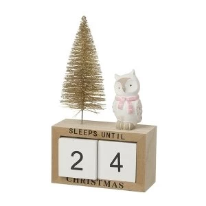 Wooden Advent Countdown Calendar With Owl