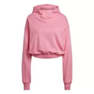 adidas Studio Lounge Cropped Hoodie Womens - Bliss Pink