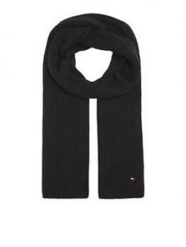 Tommy Hilfiger Pima Cotton Knitted Scarf - Black