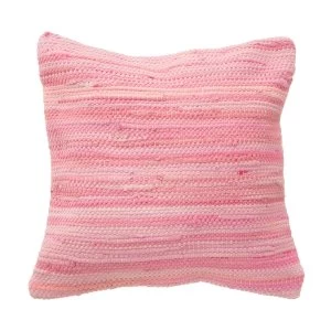 Sass & Belle Pink Chindi Rag Cushion