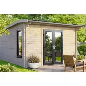 Power Sheds 12 x 14ft Central Doors Apex Log Cabin