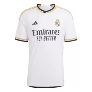 adidas Real Madrid Authentic Home Shirt 2023 2024 Adults - White