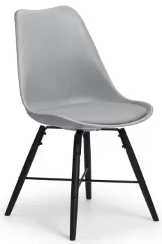 Julian Bowen Kari Grey Seat & Black Legs Dining Chair