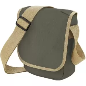 Mini Adjustable Reporter / Messenger Bag (2 Litres) (Pack of 2) (One Size) (Olive/Caramel) - Bagbase