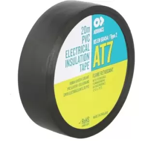 AT7 Black pvc Insulation Tape - 75mm x 20m - Black - Advance