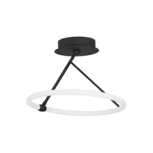 Merano - Brockton Integrated LED Semi Flush Light Sandy Black Aluminium LED 21W 1900Lm 3000K