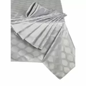 The Waterside Waterside 9 Piece Silver Geo Table Linen Set